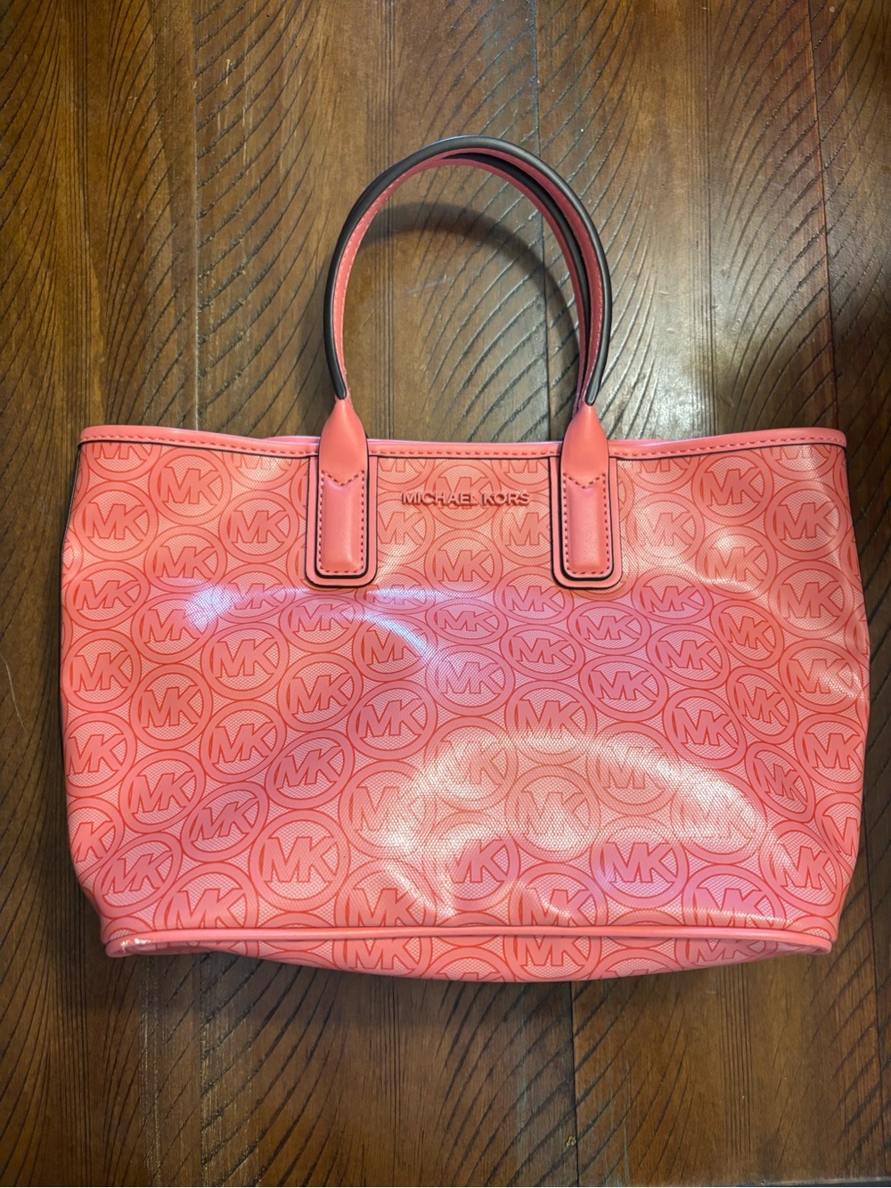 Michael Kors Coral Pink MK Logo Tote